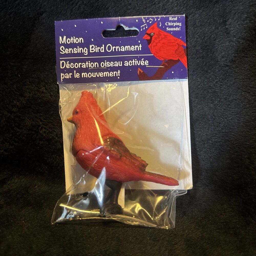 Motion Sensing Bird Ornament Real Chirping Sounds Christmas Cardinal Greenbrier